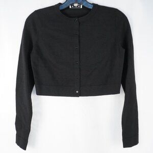 Alaia Laine Supreme Cropped Wool Cardigan in Black - Size FR 38/US 6 - NWT